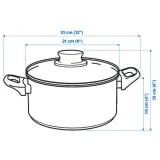 IKEA ANNONS (ИКЕА АННОНС) — Кастрюля с крышкой, стекло/нержавеющая сталь, 2,8 л — фото 5