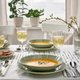 IKEA STRIMMIG (ИКЕА СТРИММИГ) — Глубокая тарелка, керамогранит бледно-серо-зеленого цвета, 23 см — фото 3