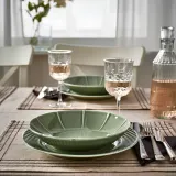 IKEA STRIMMIG (ИКЕА СТРИММИГ) — Глубокая тарелка, керамогранит бледно-серо-зеленого цвета, 23 см — фото 4