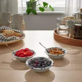 IKEA SILVERSIDA (ИКЕА СИЛВЕРСИДА) — Миска, узор/синий, 11 см / 3 шт. — фото 4