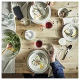 IKEA SANDSKÄDDA (ИКЕА САНДСКЭДДА) — Тарелка, светло-серо-бежевый, 20 см — фото 4
