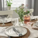 IKEA SANDSKÄDDA (ИКЕА САНДСКЭДДА) — Тарелка, светло-серо-бежевый, 26 см — фото 4
