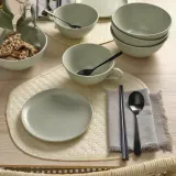 IKEA MOSSMAL (ИКЕА МОССМАЛ) — Тарелка, точечный рисунок/светло-зеленый, 18 см — фото 4