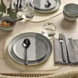 IKEA KRUSTISTEL (ИКЕА КРУСТИСТЕЛ) — Тарелка, узор/серая, 25 см — фото 4