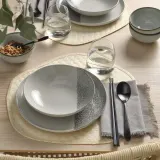 IKEA KRUSTISTEL (ИКЕА КРУСТИСТЕЛ) — Глубокая тарелка, рисунок/серый, 19 см — фото 4