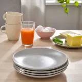 IKEA FÄRGKLAR (ИКЕА ФЭРГКЛАР) — Тарелка, матовая светло-серая, 20 см — фото 3