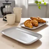 IKEA FÄRGKLAR (ИКЕА ФЭРГКЛАР) — Тарелка, матовый светло-серый, 30x18 см — фото 3