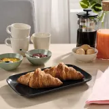 IKEA FÄRGKLAR (ИКЕА ФЭРГКЛАР) — Тарелка, матовая темно-серая, 30x18 см — фото 3