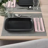 IKEA FÄRGKLAR (ИКЕА ФЭРГКЛАР) — Тарелка, матовая темно-серая, 30x18 см — фото 4