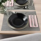 IKEA FÄRGKLAR (ИКЕА ФЭРГКЛАР) — Глубокая тарелка, матовая темно-серая, 23 см — фото 4