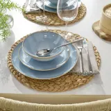 IKEA FÄRGKLAR (ИКЕА ФЭРГКЛАР) — Сервиз, 18 шт, светло-голубой — фото 3