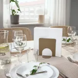 IKEA SKOGSRÖR (ИКЕА СКОГСРОР) — Держатель для салфеток, светло-серый-коричневый, 13x12 см — фото 2