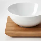 IKEA TYNGDLÖS (ИКЕА ТУНГДЛОС) — Поднос с 3 чашами, бамбук/белый — фото 2