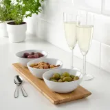 IKEA TYNGDLÖS (ИКЕА ТУНГДЛОС) — Поднос с 3 чашами, бамбук/белый — фото 3
