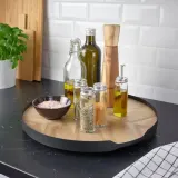 IKEA SMÅÄTA (ИКЕА СМОЭТА) — Вращающийся поднос, шпон акации, 42 см — фото 3
