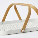 IKEA GRÖNFISK (ИКЕА ГРОНФИСК) — Поднос с ручкой, бамбук/белый, 46x30 см — фото 2