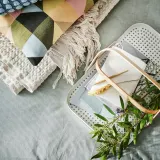 IKEA GRÖNFISK (ИКЕА ГРОНФИСК) — Поднос с ручкой, бамбук/белый, 46x30 см — фото 3