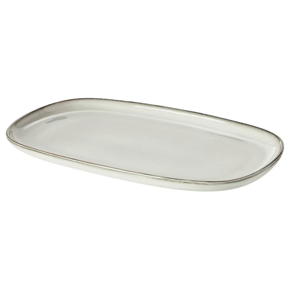 IKEA GLADELIG (ИКЕА ГЛАДЕЛИГ) — Тарелка, серая, 31x19 см