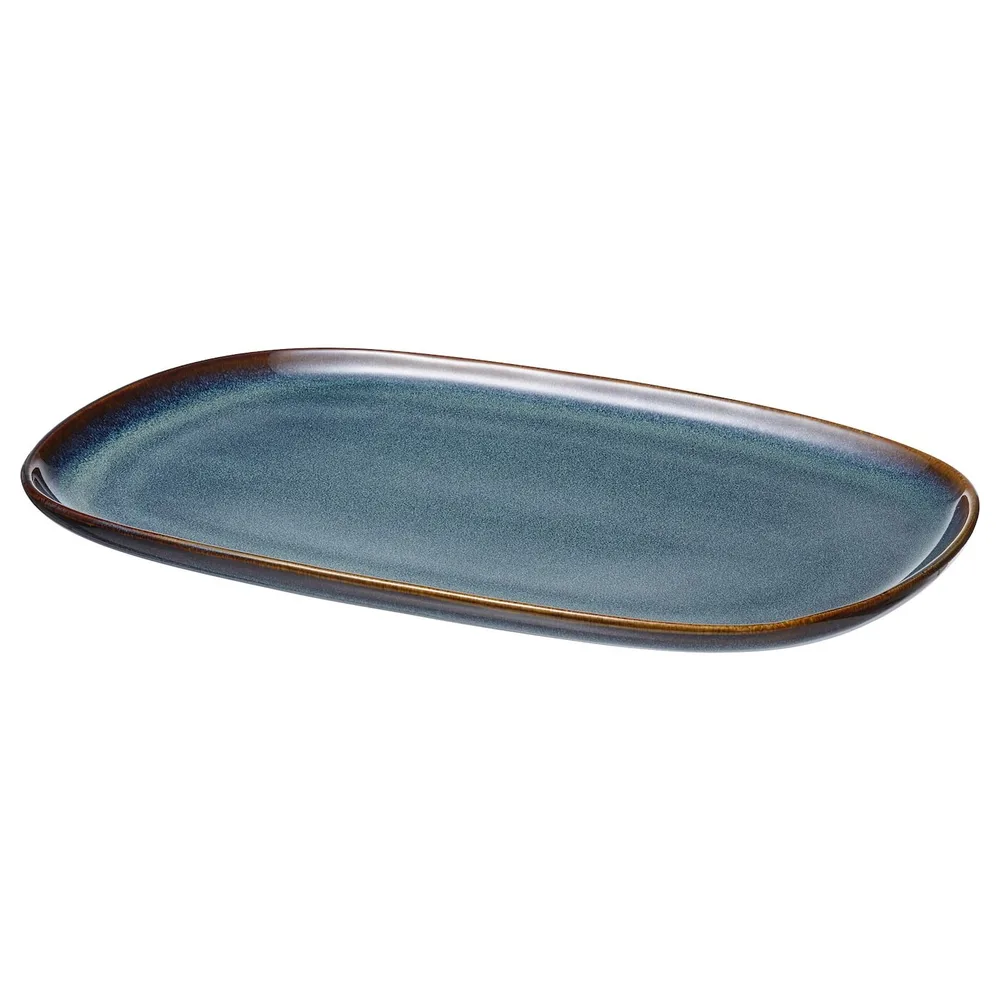 IKEA GLADELIG (ИКЕА ГЛАДЕЛИГ) — Тарелка, голубая, 31x19 см