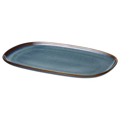 IKEA GLADELIG (ИКЕА ГЛАДЕЛИГ) — Тарелка, голубая, 31x19 см
