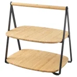 IKEA FULLSPÄCKAD (ИКЕА ФУЛЛСПЭКАД) — Поднос для сервировки, бамбук/черный, 28x20 см — фото 1