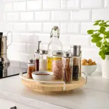 IKEA APTITLIG (ИКЕА АПТИТЛИГ) — Вращающийся поднос, органайзер из бамбука, 28 см — фото 3