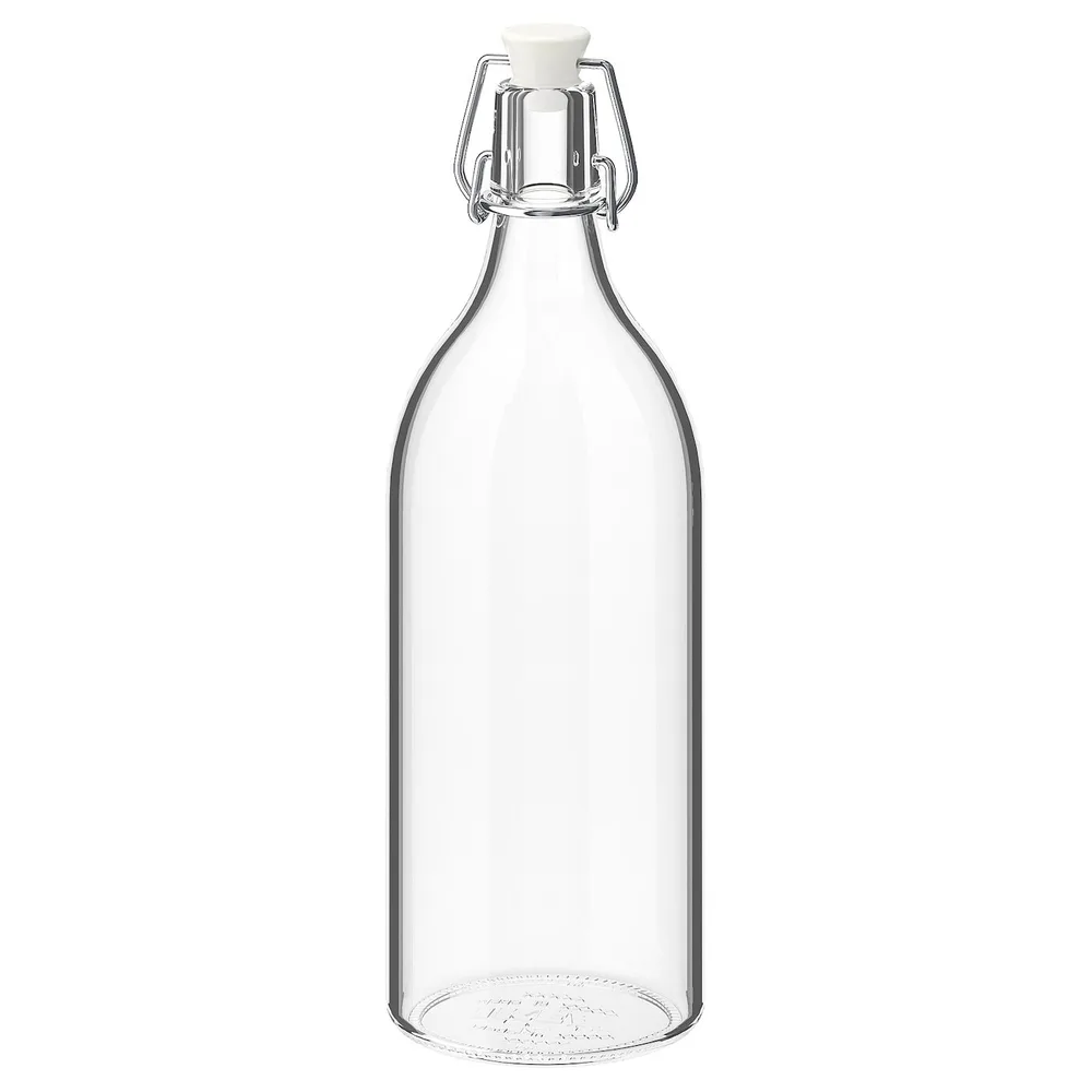 IKEA KORKEN (ИКЕА КОРКЕН) — Бутылка с крышкой, прозрачное стекло, 1 л