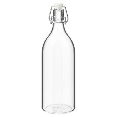 IKEA KORKEN (ИКЕА КОРКЕН) — Бутылка с крышкой, прозрачное стекло, 1 л
