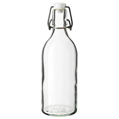 IKEA KORKEN (ИКЕА КОРКЕН) — Бутылка с крышкой, прозрачное стекло, 0,5 л