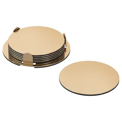 IKEA GLATTIS (ИКЕА ГЛАТТИС) — Подставки с подставкой, цвет латуни, 8,5 см