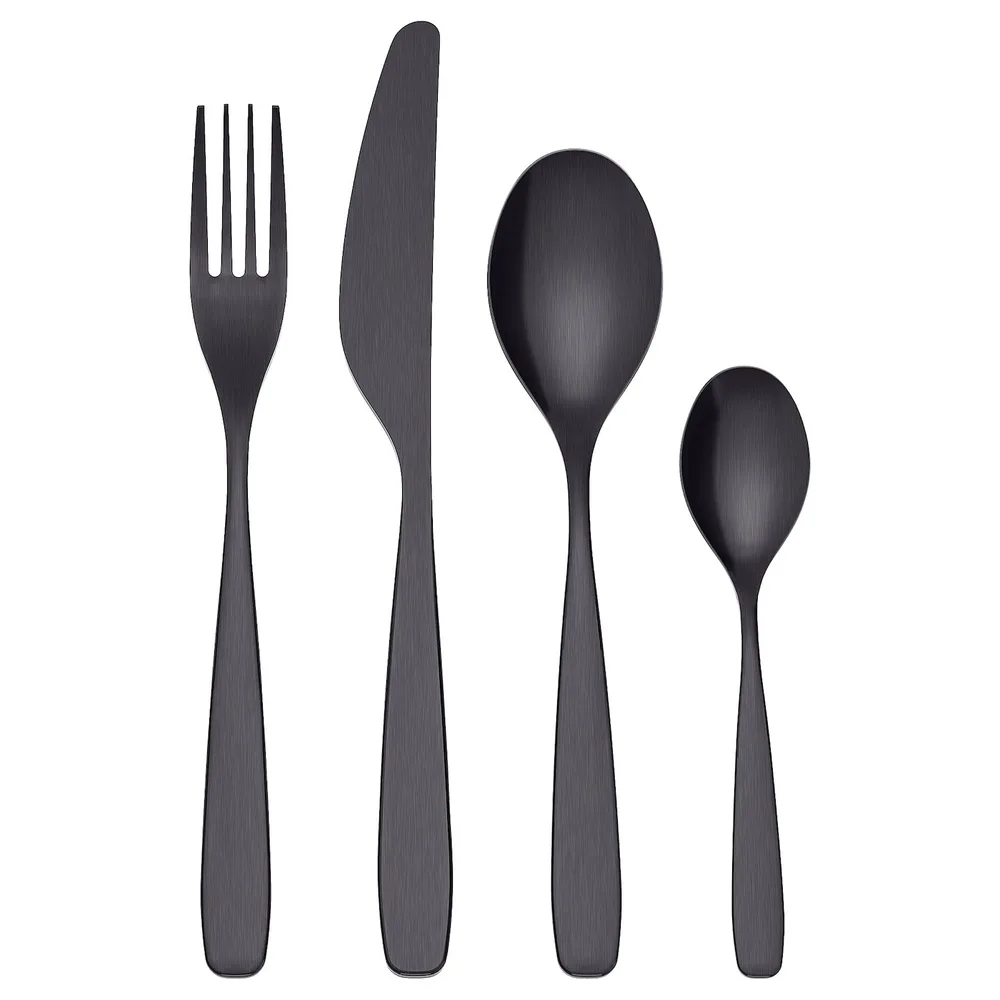 IKEA TILLAGD (ИКЕА ТИЛЛАГД) — Набор столовых приборов, 24 предмета, черный