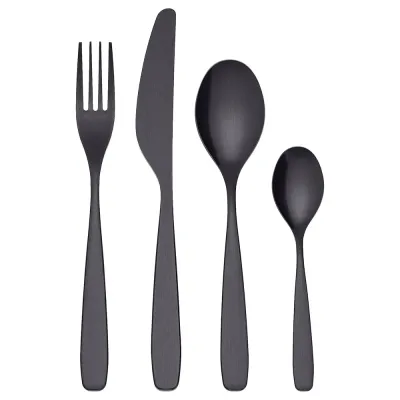 IKEA TILLAGD (ИКЕА ТИЛЛАГД) — Набор столовых приборов, 24 предмета, черный
