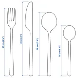 IKEA LÖFTESRIK (ИКЕА ЛОФТЕСРИК) — Набор столовых приборов, 24 предмета, черная/сатинированная нержавеющая сталь — фото 5