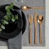 IKEA FÖRNUFT (ИКЕА ФОРНУФТ) — Набор столовых приборов, 24 предмета, розово-золотой — фото 3