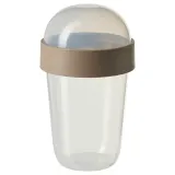 IKEA SPLITTERNY (ИКЕА СПЛИТТЕРНЙ) — Контейнер для закусок, прозрачный/светло-серо-коричневый, 300 мл — фото 1