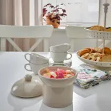 IKEA SPINNARHAJ (ИКЕА СПИННАРХАЙ) — Контейнер с крышкой, крем, 13 см — фото 4