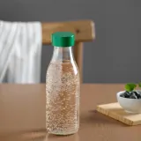 IKEA SPARTANSK (ИКЕА СПАРТАНСК) — Бутылка для воды, прозрачное стекло/зеленый, 0,5 л — фото 3