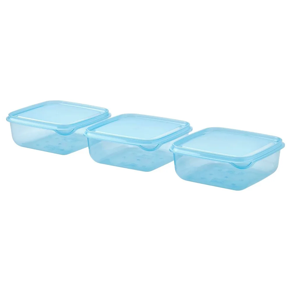 IKEA PRUTA (ИКЕА ПРУТА) — Контейнер для продуктов с крышкой, синий, 0,6 л