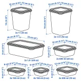 IKEA PRUTA (ИКЕА ПРУТА) — Контейнер для продуктов с крышкой, 17 штук, зеленый — фото 8