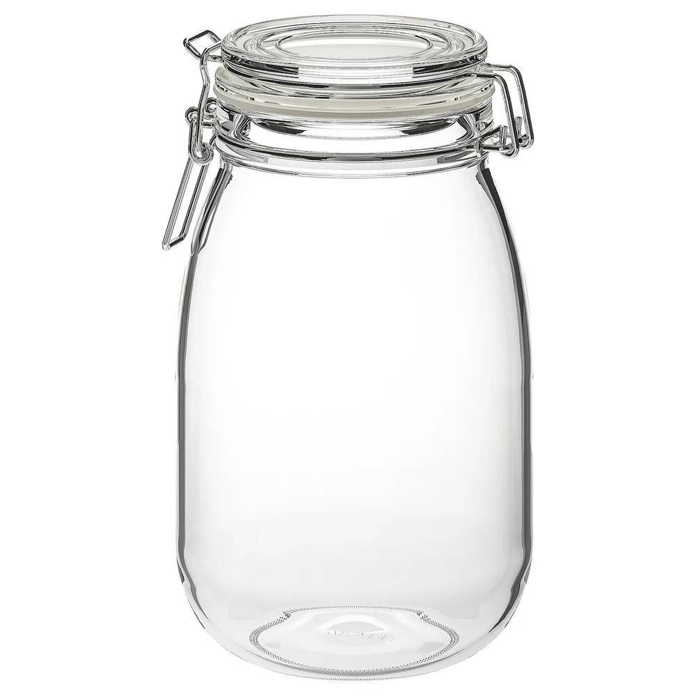 IKEA KORKEN (ИКЕА КОРКЕН) — Банка с крышкой, прозрачное стекло, 1,8 л