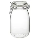IKEA KORKEN (ИКЕА КОРКЕН) — Банка с крышкой, прозрачное стекло, 1,8 л — фото 1