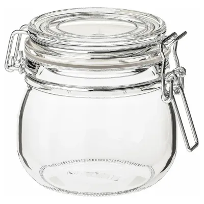 IKEA KORKEN (ИКЕА КОРКЕН) — Банка с крышкой, прозрачное стекло, 0,5 л