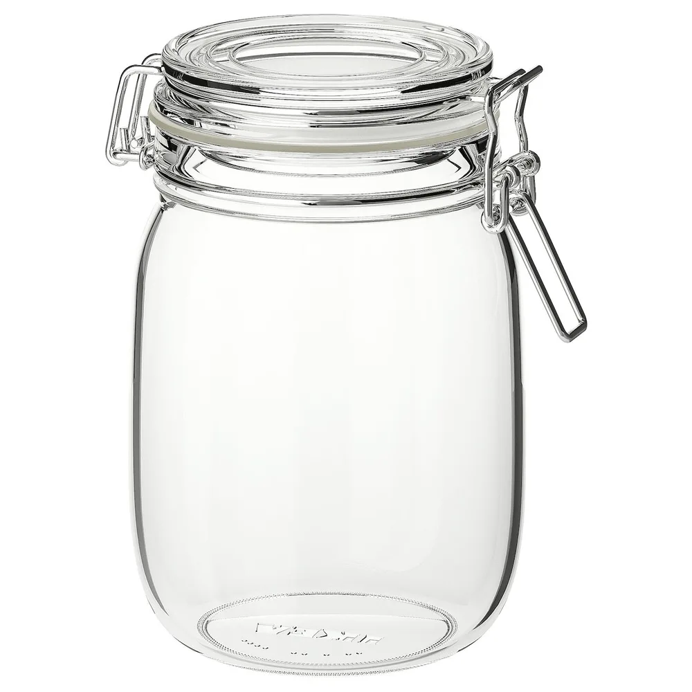 IKEA KORKEN (ИКЕА КОРКЕН) — Банка с крышкой, прозрачное стекло, 1 л