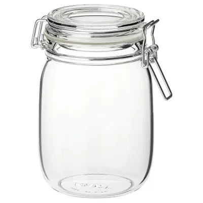 IKEA KORKEN (ИКЕА КОРКЕН) — Банка с крышкой, прозрачное стекло, 1 л
