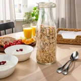 IKEA KORKEN (ИКЕА КОРКЕН) — Банка в форме бутылки с крышкой, прозрачное стекло, 1,4 л — фото 2