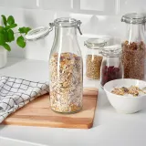 IKEA KORKEN (ИКЕА КОРКЕН) — Банка в форме бутылки с крышкой, прозрачное стекло, 1,4 л — фото 3