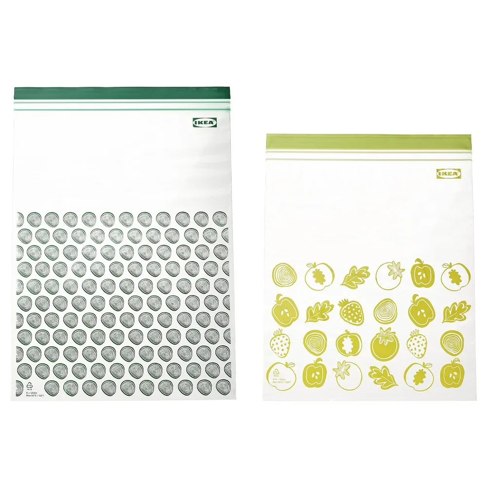 IKEA ISTAD (ИКЕА ИСТАД) — Пакет Ziplock, рисунок/зеленый, 6/4,5 л