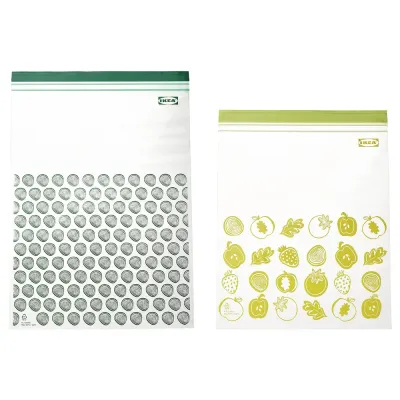 IKEA ISTAD (ИКЕА ИСТАД) — Пакет Ziplock, рисунок/зеленый, 6/4,5 л