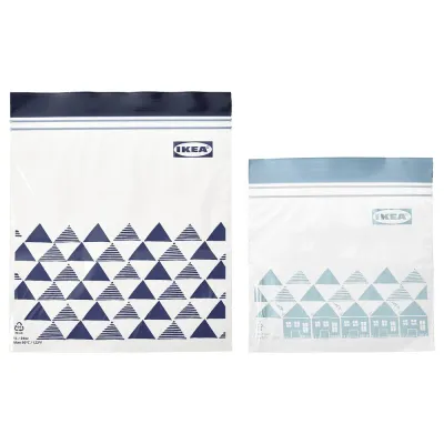 IKEA ISTAD (ИКЕА ИСТАД) — Пакет Ziplock, рисунок/синий, 1/0,4 л