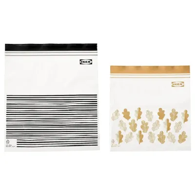 IKEA ISTAD (ИКЕА ИСТАД) — Пакет Ziplock, черный/желтый дизайн, 2,5/1,2 л